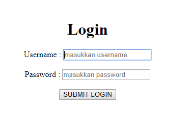login form